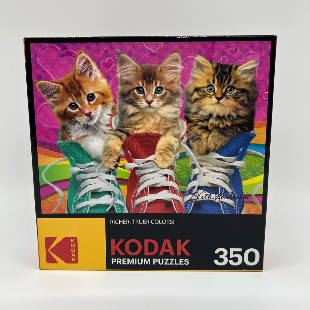 Kodak Made In The Usa Kitty Shoes Kitten Puzzle Jigsaw 350 Piece Sneaky Kats